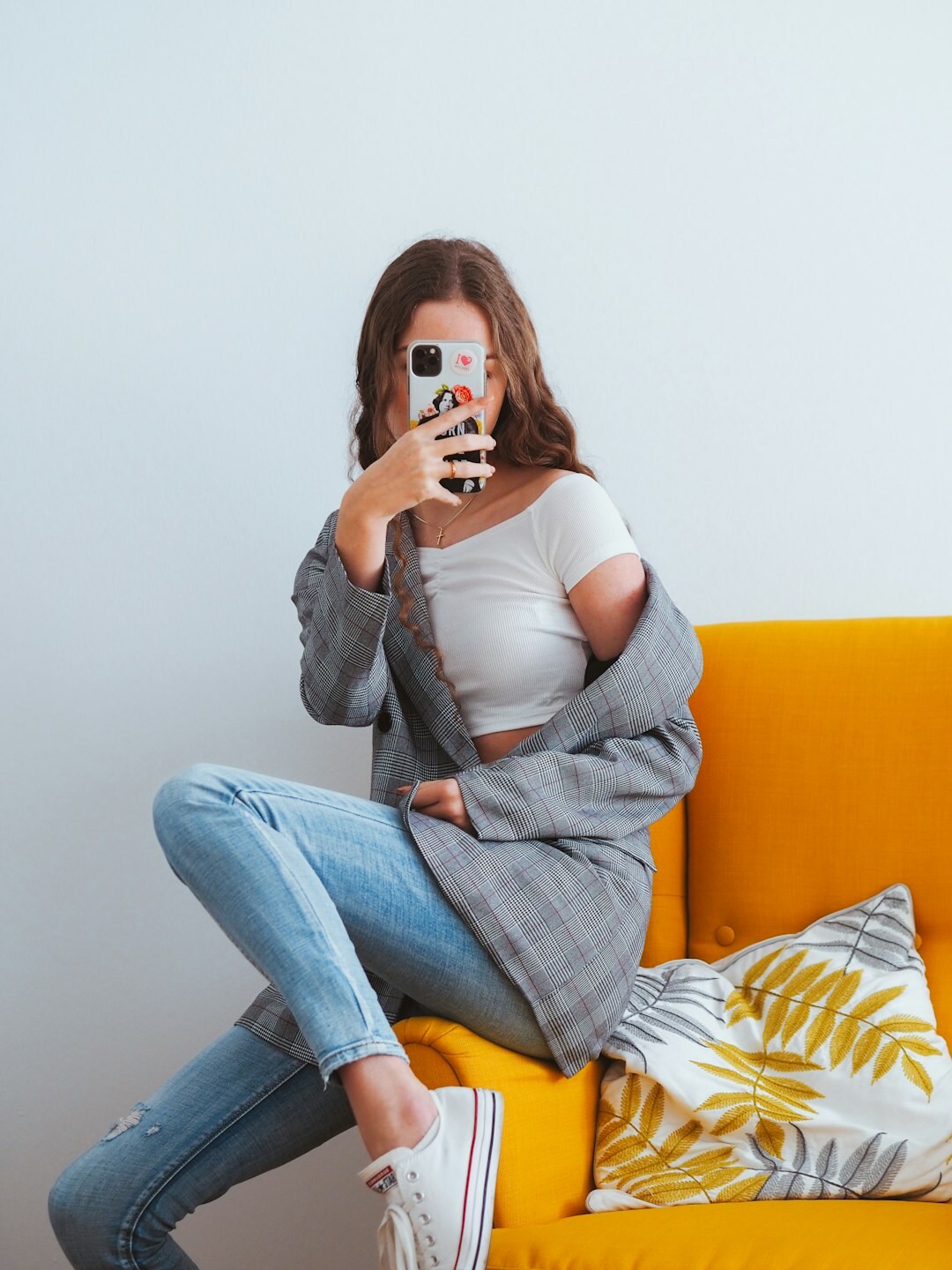 influencer posting on phone